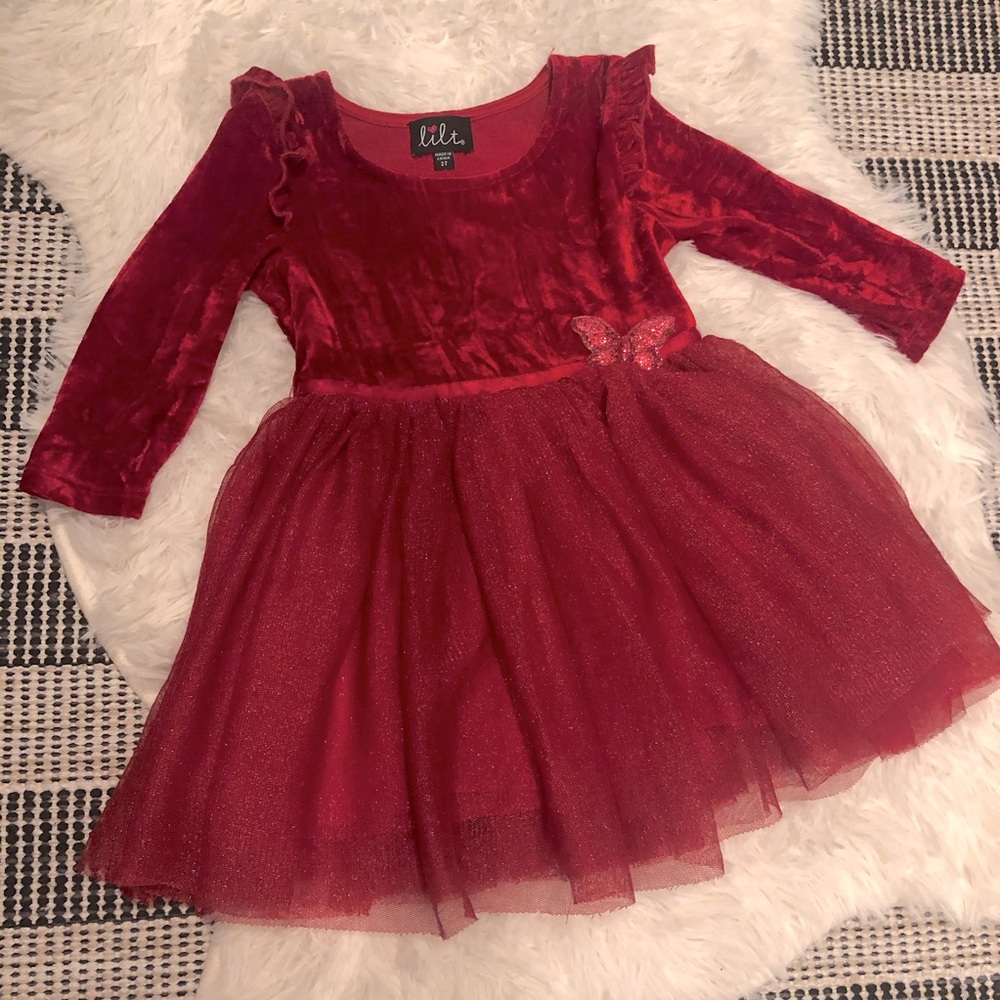 Lilt girls velvet dress size 2T